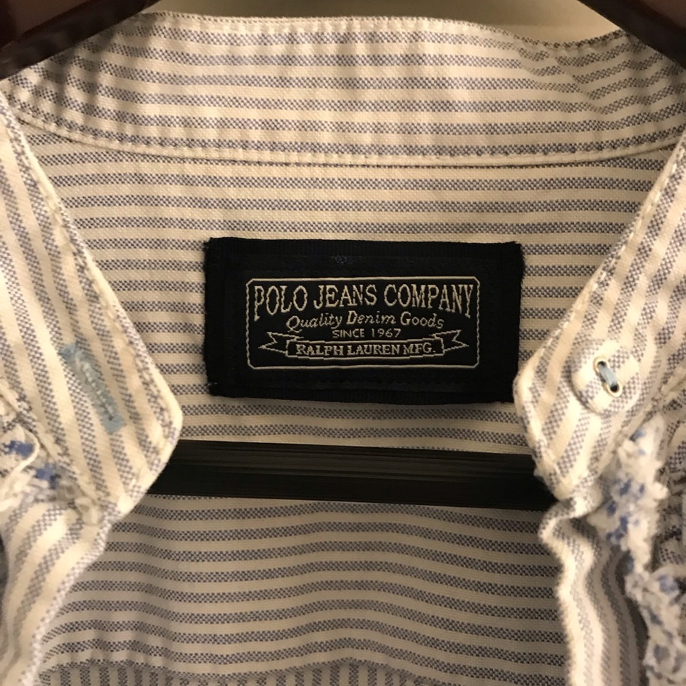 Women's Striped Button Down Shirt - Picture 7 of 8